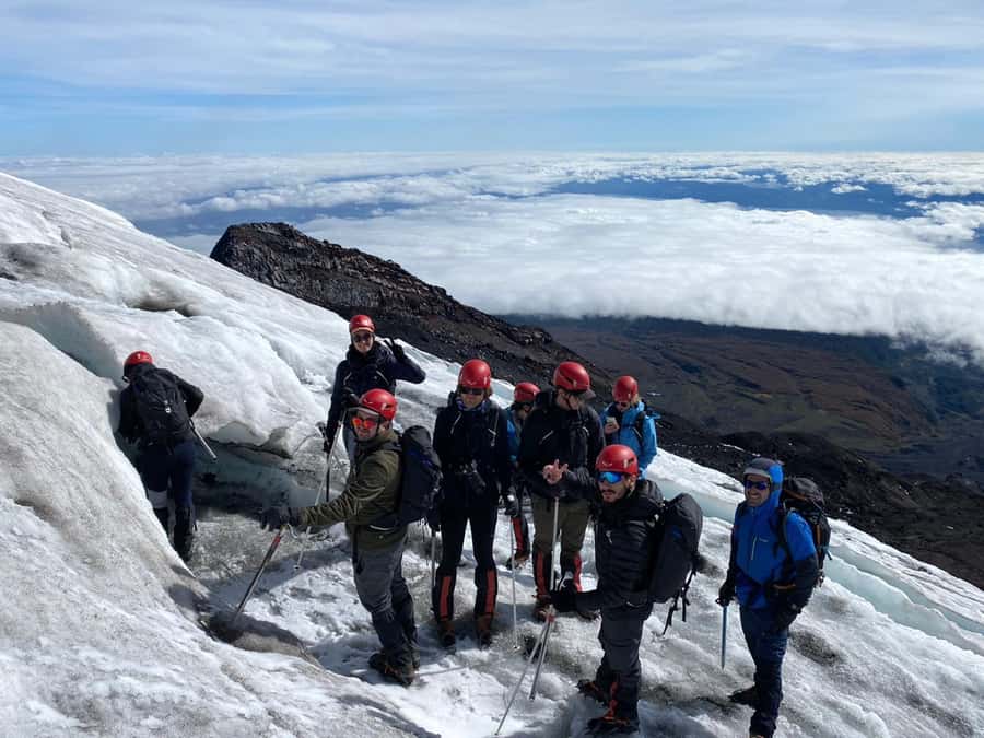 Ascent to Villarrica volcano 2,847masl, from Pucón - The descent: sledge in colder months, walking in summer