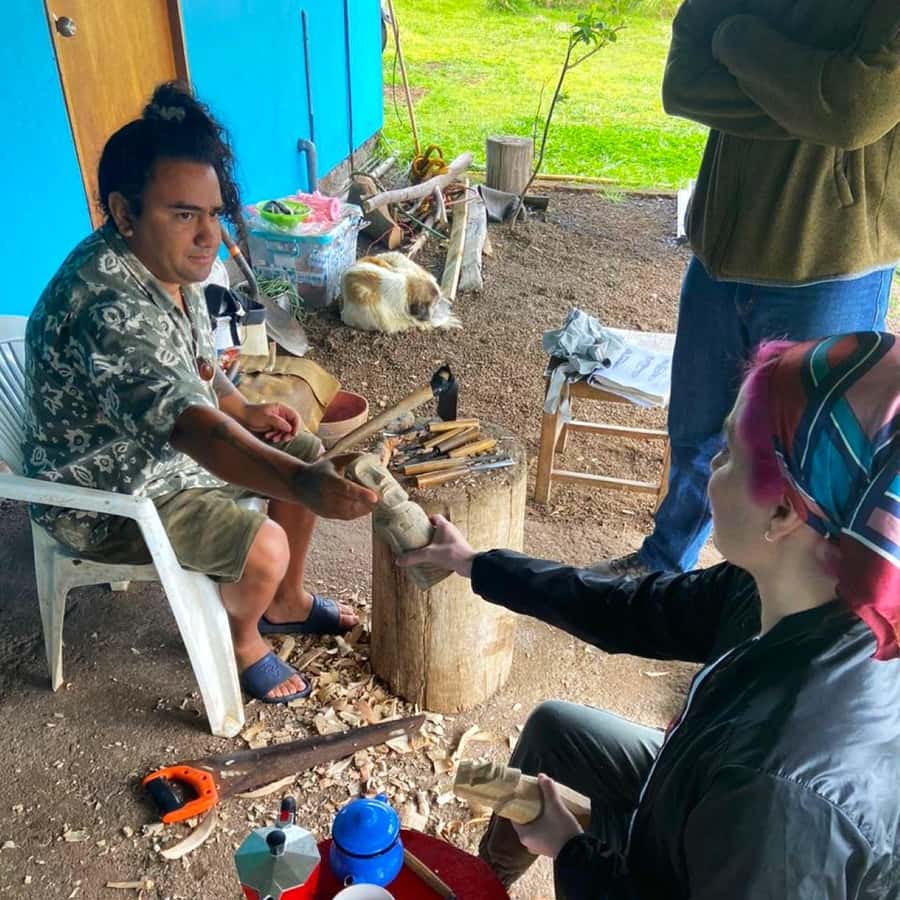 Easter Island: Demo of How to Carve a Moai statue - Why carving a moai adds something different to Rapa Nui