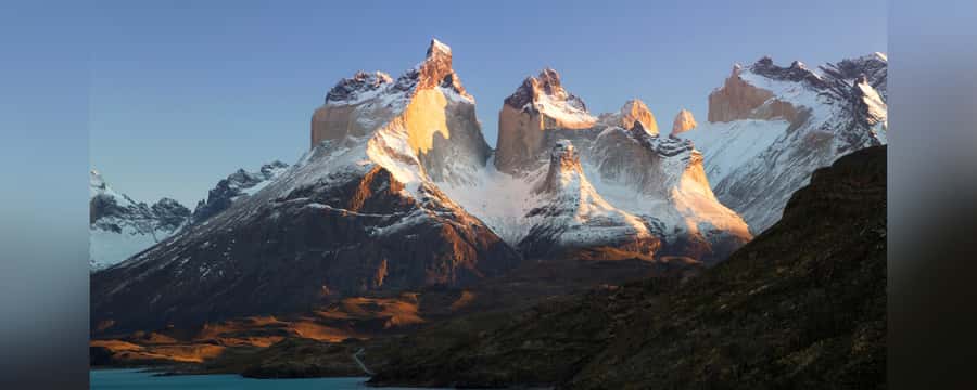 From Punta Arenas: Full Day Torres del Paine - The road past Laguna Sofia and Cordillera Prat