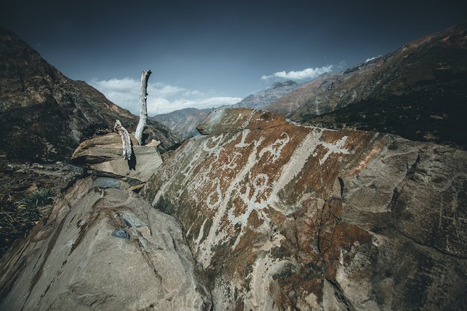 From Santiago to the Andes: 4x4, horseback riding, waterfall visit and barbecue - Reading the old marks at Las Cayanas