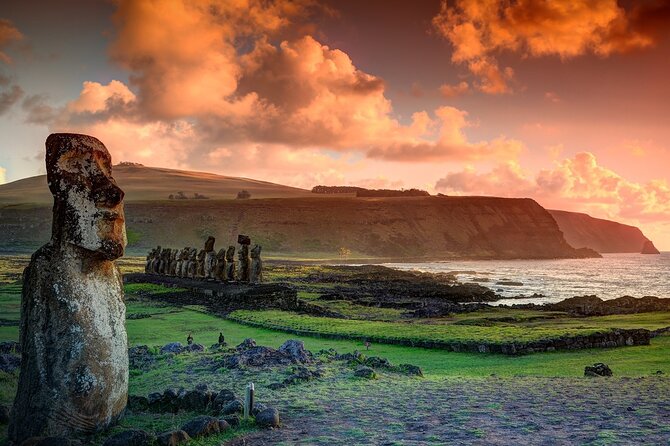 Full Day Private Tour: Factory of the Moai the stone giants - Ahu Vaihu: fallen statues beside the bay