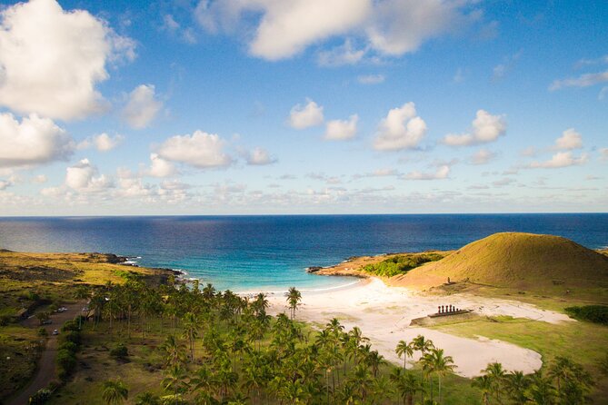 Majestic Monuments and Paradise Beaches: Full Day - Ahu Tongariki: fifteen moai facing the coast