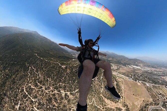 Paragliding in Santiago and Paragliding Santiago - Taking off above Santiago and the Maipo River