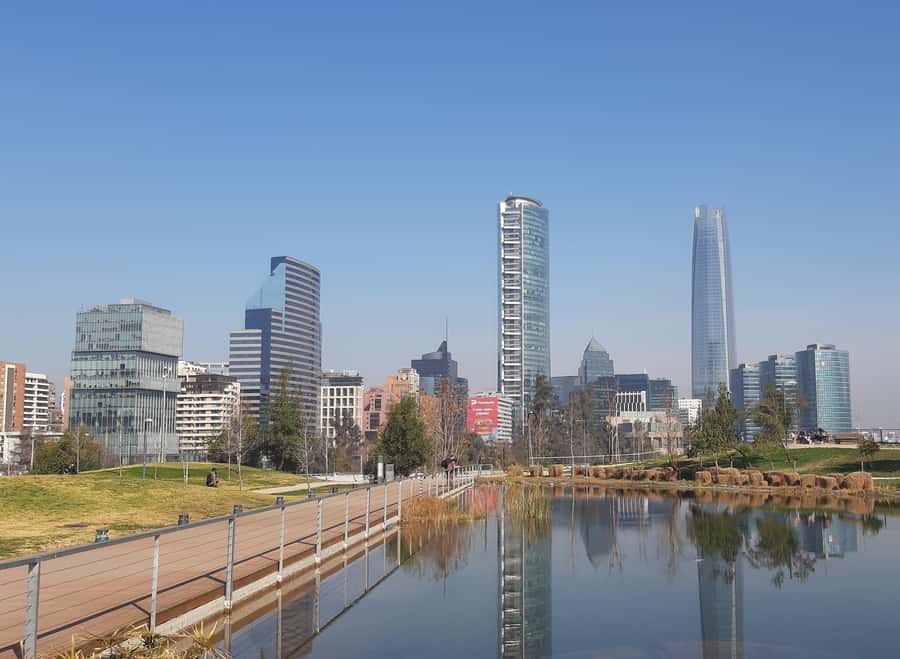 Santiago: Private Half-Day City Tour - City views with the Andes in the background