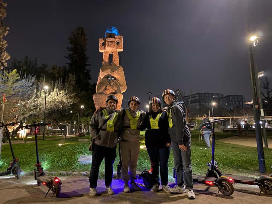 Santiago sunset tour on an electric scooter. City and nature - Starting at Cerro San Cristóbal