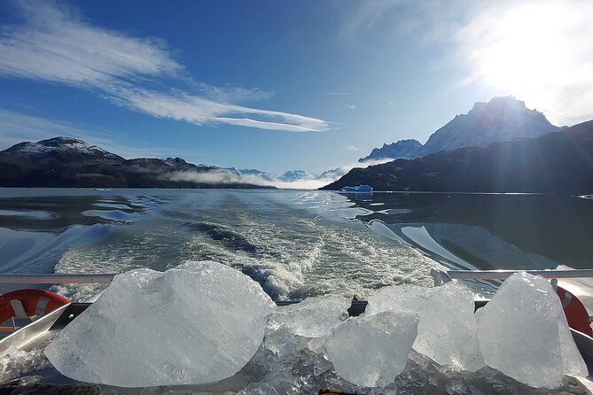 Torres del Paine & Glacier Grey Navigation Private Tour - Lake Grey’s shore adds more than a boat view